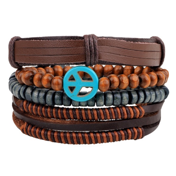 Jewelry - Fashion Assorted Leather Bracelets